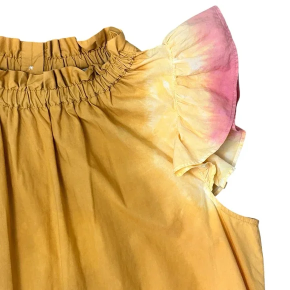 Sea New York Zelda Top Women’s Size 6 Colorful Dip Dye Flutter Sleeves Cotton - Picture 4 of 14